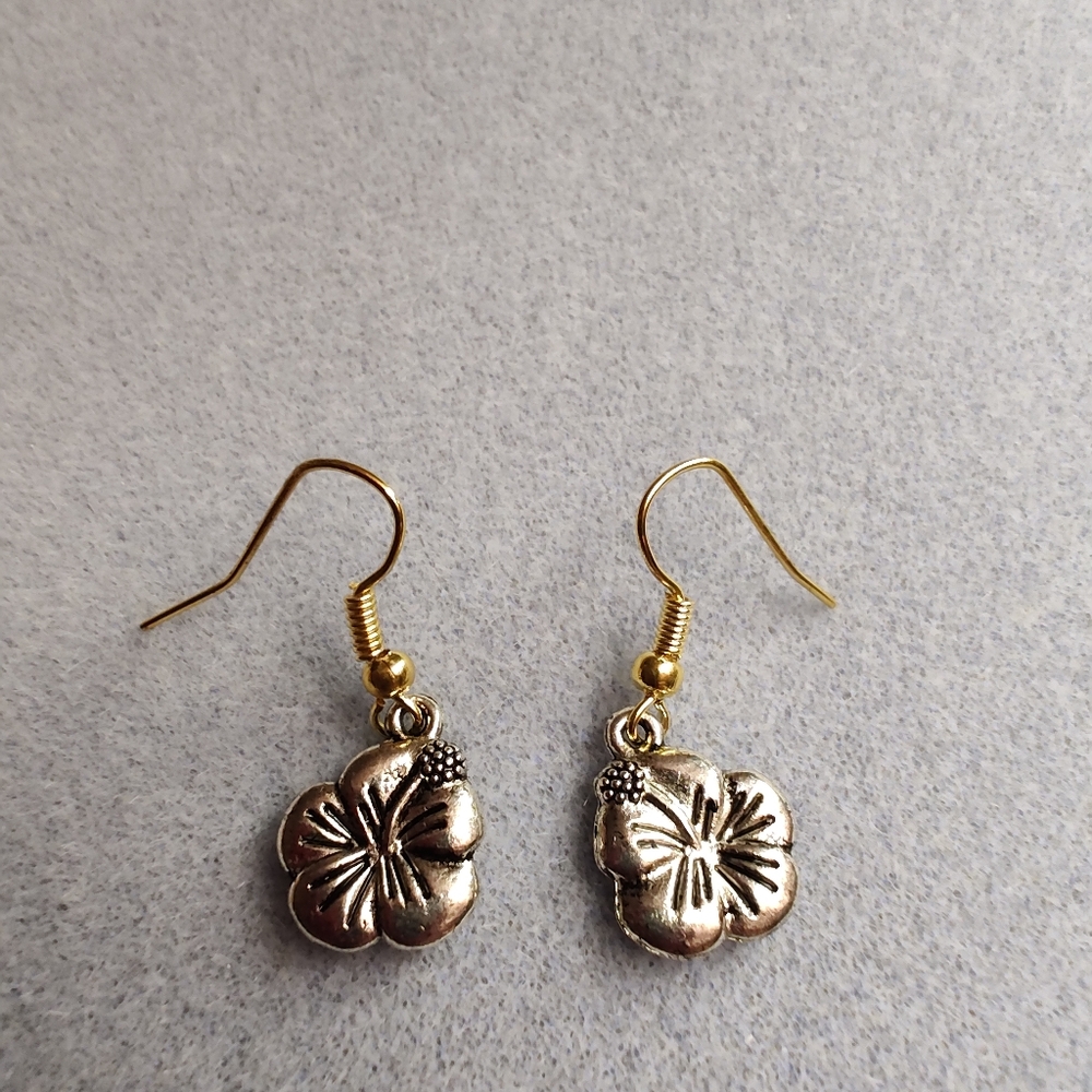 Hibiscus flower earrings